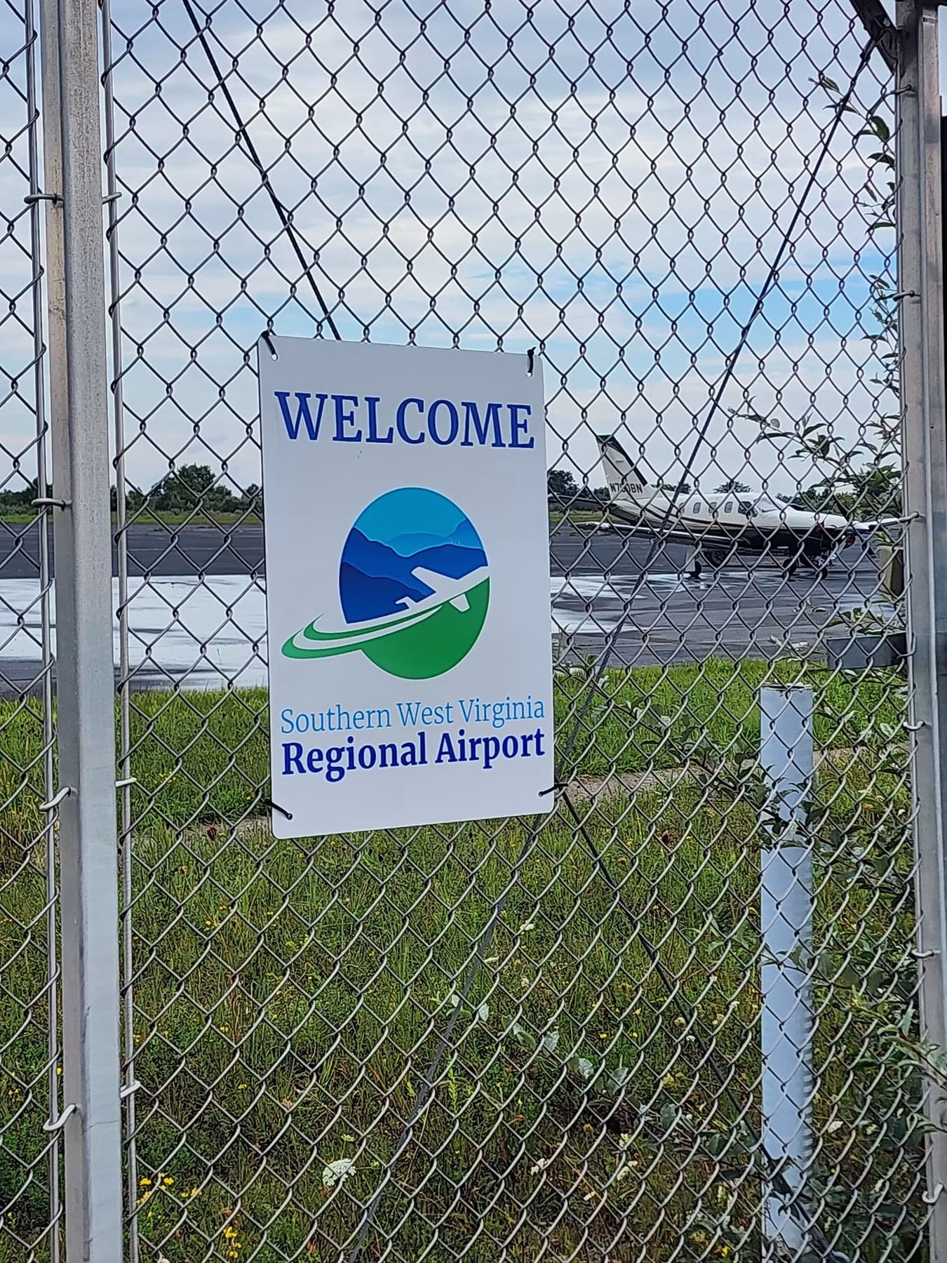 Southern West Virginia Regional Airport welcome sign at KEBD in Williamson West Virginia