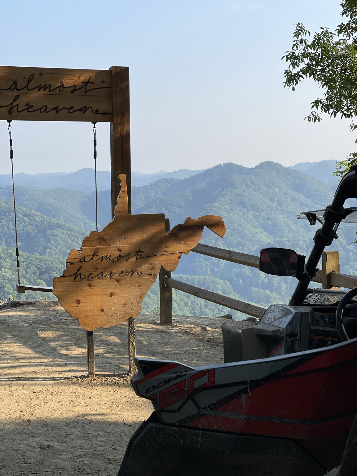 Almost Heaven overlook with a side-by-side in the Hatfield-McCoy Trails riding area