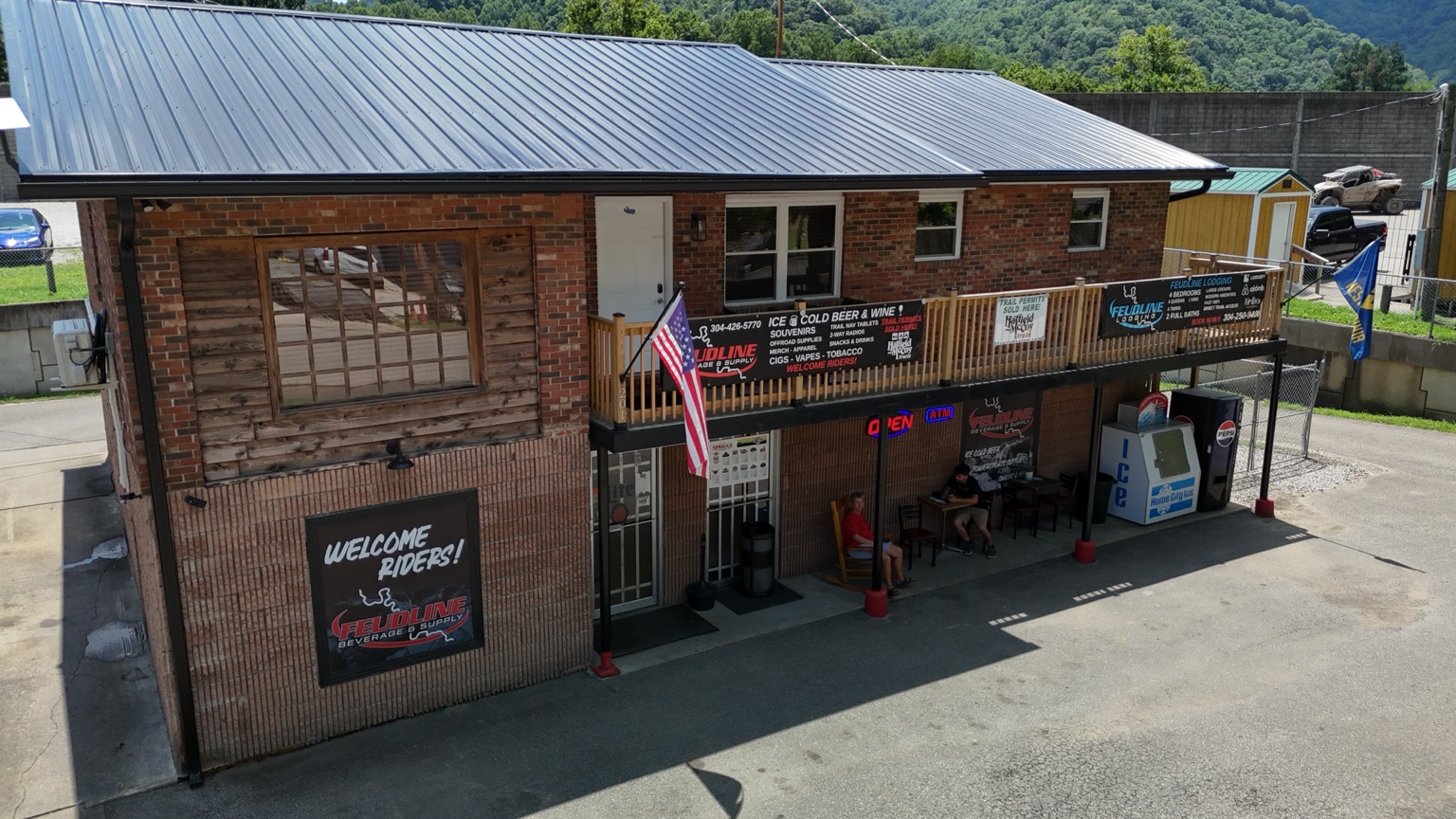 FeudLine Lodging above FeudLine Beverage and Supply in Matewan West Virginia